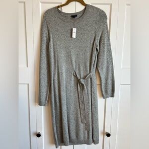 Talbots Women's Gray Knit Tie-Waist Dress